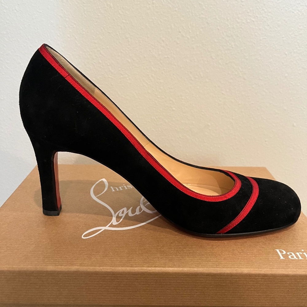 Christian Louboutin black suede pumps
